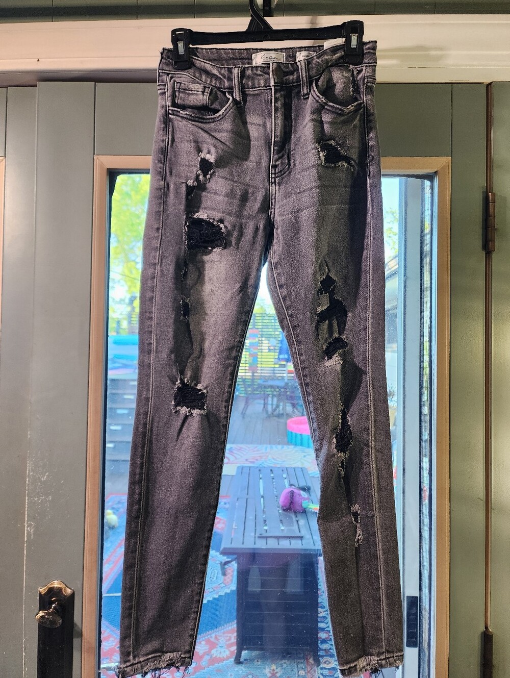 Kankan Black Distressed Skinny Jeans for Women